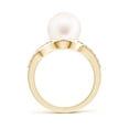 thumbnail image 2 of Angara Solitaire Freshwater Cultured Pearl Bypass Ring with Diamonds in 14K Yellow Gold for Women | June Birthstone Jewelry for Her, 2 of 8