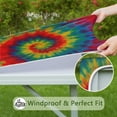 thumbnail image 6 of Colorful Tie Dye Pattern Square Fitted Tablecloth with Elastic Edge,Square Table Cover,Washable Elastic Table Cover for Home Kitchen Party Decor 34"x34", 6 of 6