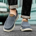 thumbnail image 6 of Mens Canvas Loafers Fashion Casual Breathable Lightweight Slip on Shoes Comfortable Walking Outdoor Driving Shoes Blue 11 US, 6 of 7