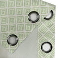 thumbnail image 3 of Ambesonne Retro Grommet Curtain Single Panel, Swirls Squares Ornate, 50"x60", Lime Green White, 3 of 5