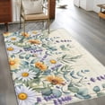 thumbnail image 2 of Floral Eucalyptus Leaves Area Rugs 4'x6', Washable Small Throw Rugs for Office Bathroom, Daisy Summer Botanical Pastoral Indoor Outdoor Rug Non-Slip Low Pile Carpet Runner Reversible Floor Mats, 2 of 8