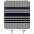 thumbnail image 3 of Navy Gray Shower Curtain Blue and Gray Stripes Abstract Geometric Abstraction Bandage Modern Fashion Elegant Fabric Curtain Bathroom Decor Sets with Hooks, 3 of 3
