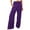 150# Purple, variant on RPVATI Women High Waist Casual Pants Elastic Wide Leg Summer Beach Palazzo Trousers with Pockets Lightweight Comfy Army Green L