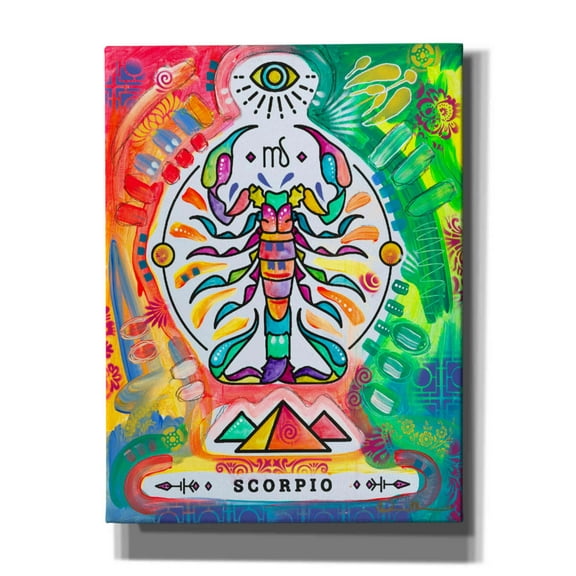 Epic Graffiti 'Scorpio' by Dean Russo, Canvas Wall Art, 12"x16"