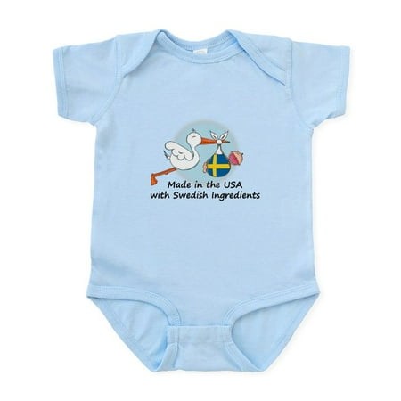 

CafePress - Stork Baby Sweden USA Infant Bodysuit - Baby Light Bodysuit Size Newborn - 24 Months