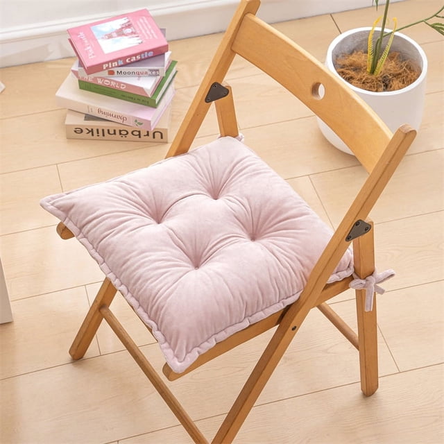 Nvzi Cojín de asiento para jardín, patio, hogar, cocina, oficina, grueso y cómodo, color rosa, 45,7 x 45,7 cm