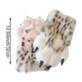 thumbnail image 2 of Byfri Leopard Print Furry Gloves with Pink Pads 32cm Warm Plush Mittens for Winter Festive Events, 2 of 7