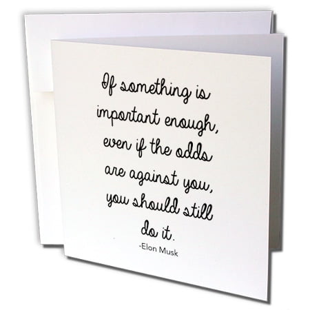 3dRose ELON MUSK INSPIRATIONAL QUOTE - Greeting Cards, 6 by 6-inches, set of 12