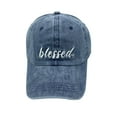 thumbnail image 3 of Women's Embroidered Blessed Hat, Distressed Gym Dad Hats, Thankful Faith Baseball Cap, 3 of 7