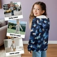 thumbnail image 6 of POLERO Girls Zip Up Hoodies Blue Butterflies Print Teen Hooded Sweatshirts Warm Jackets Kids Fall Fashion Outfits Winter Clothes, Size M, 6 of 7