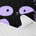 thumbnail image 5 of Manfei Kawaii Lines Cat Quilt Full, Cartoon Kitten Full Bedspread Sets, Black Purple, 3 Pieces, 1 Coverlet and 2 Pillowcases, 5 of 7