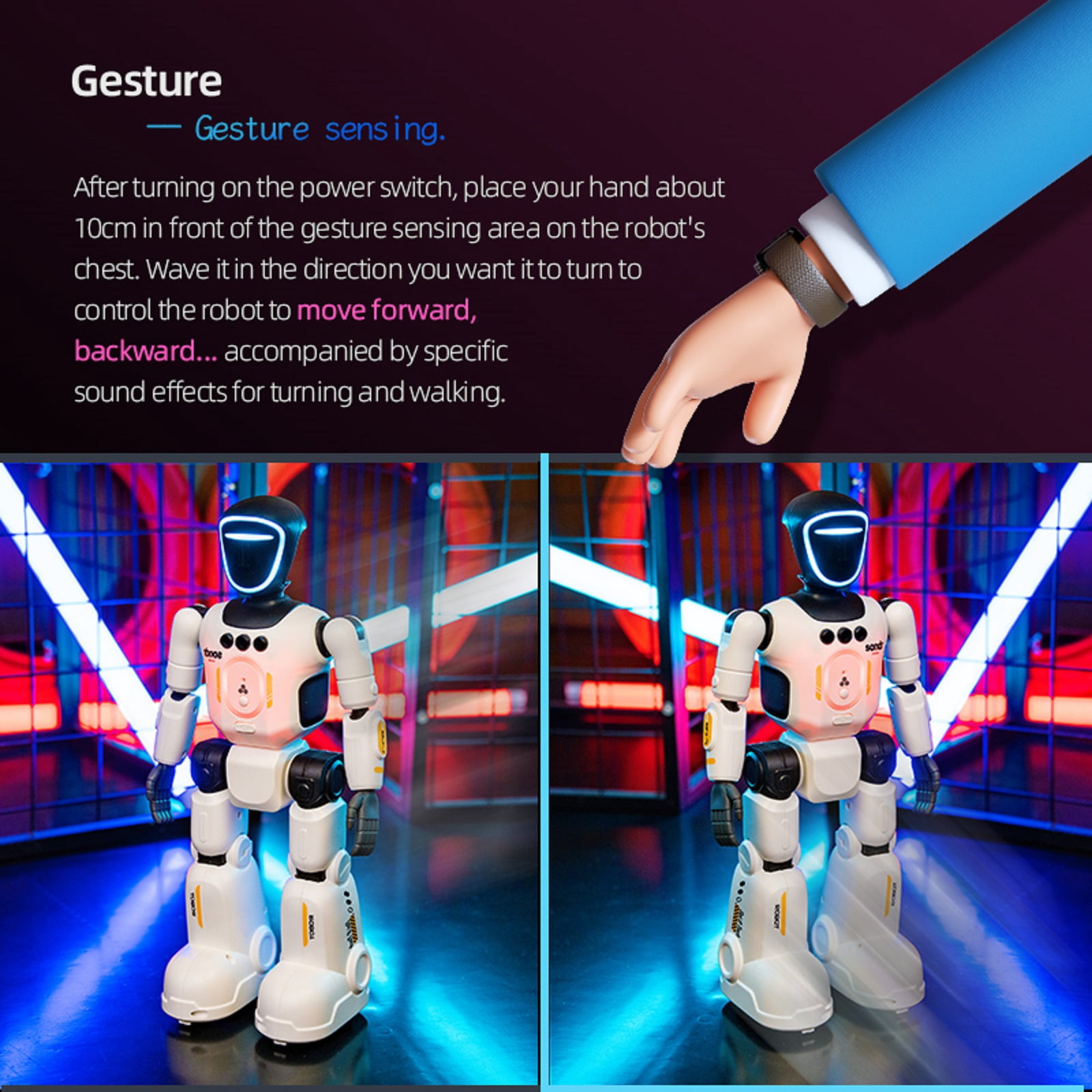 Smart Bionic Robot Toy for Kids, Gesture Sensing & Remote Control RC Robot, STEM Programmable Interactive Robot, Educational Toy for Boys Girls