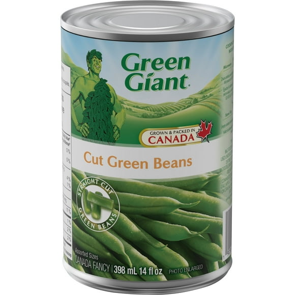 Green Giant Canned Cut Green Beans, Grown and packed in Canada, 398 ml, 14 fl oz, G Giant Canned Cut Green Beans