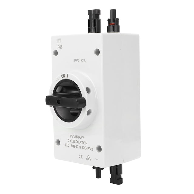 Solar Panel Disconnect Switch DC1000V IP66 Waterproof DC Isolator Switch for Solar Photovoltaic Systems Compact Design with Lock Hole for RV Boats DC Power System