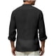 thumbnail image 2 of Camisetas de Manga Larga Casual Color Sólido Botón de Cuello Redondo Detalle Camiseta Suave para Deportes Primavera Diaria, 2 of 4