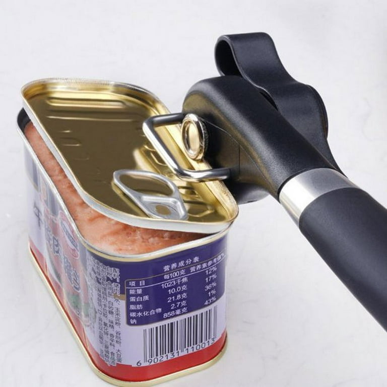 Can Opener Smooth Edge Manual, Can Opener Handheld, No Sharp Edges with Soft Grips, Food Grade Stainless Steel Cutting Can Opener, Professional