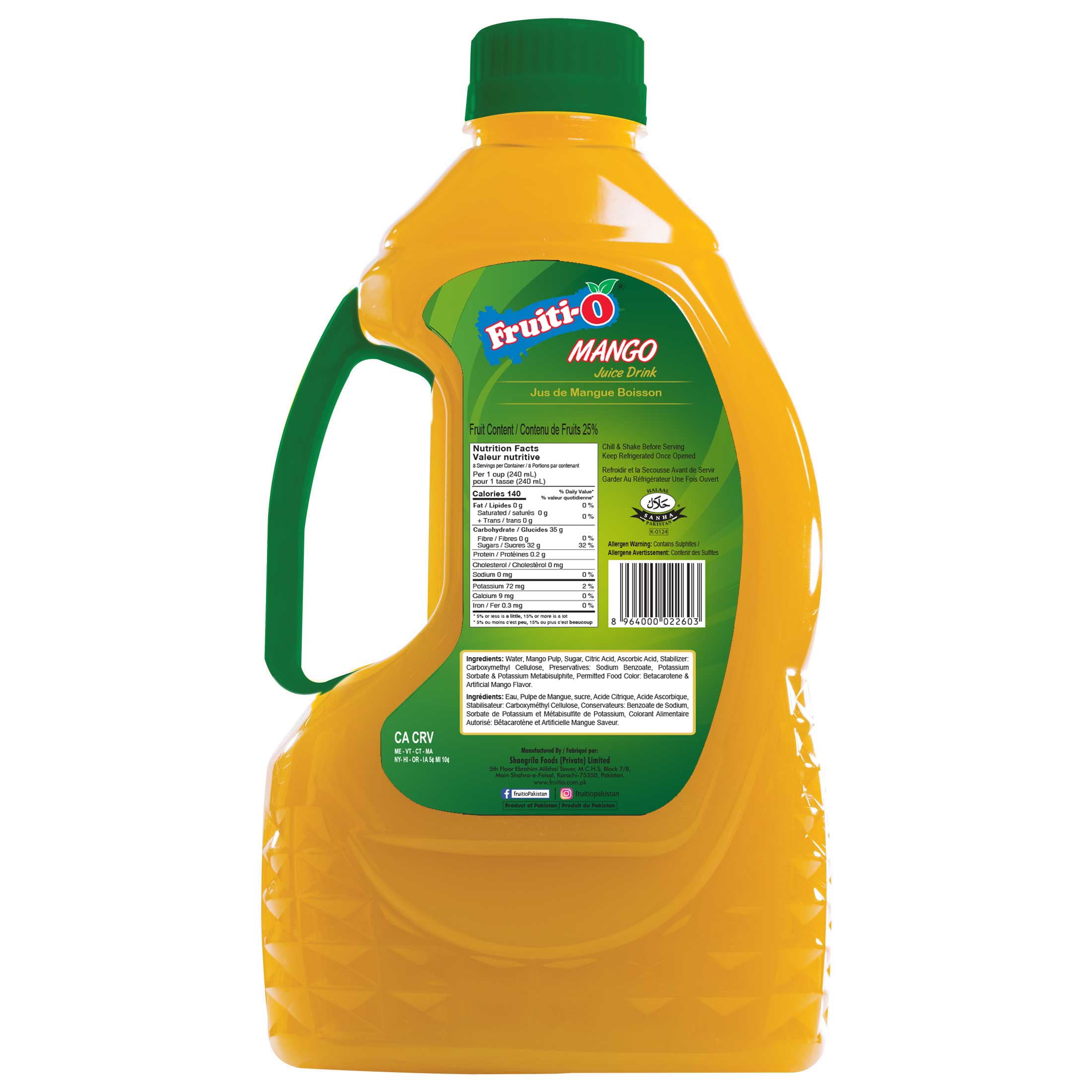 Jus de mangue Fruiti-O, 2,1 L
