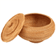 thumbnail image 3 of Cesta de almacenamiento tejida a mano de ratán con tapa redonda de colores primarios, caja para aperitivos y té de China, 3 of 4