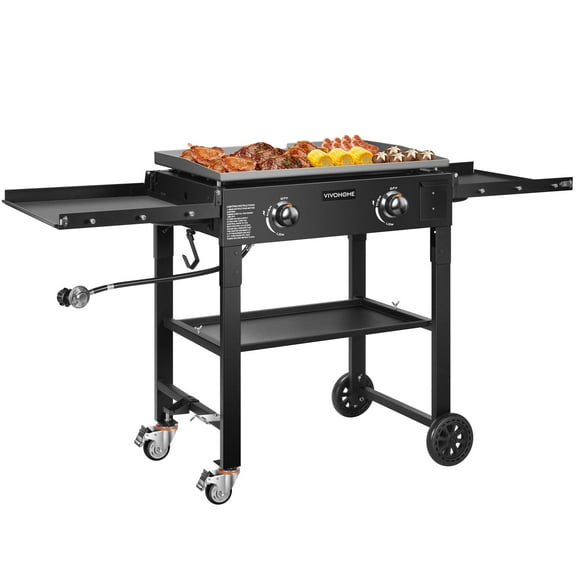 SPECSTAR 2-Burner 28" Foldable Propane Griddle, Portable Flat Top Gas Grill-30,000 BTU Propane Fuelled for Camping, Tailgating, BBQ