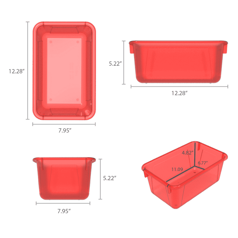Storex Small Cubby Bins – Plastic Storage Containers for Classroom with  Non-Snap Lid, 12.2 x 7.8 x 5.1 inches, Assorted Colors, 5-Pack (62406U05C)