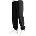 thumbnail image 4 of Splozh Toddler Pants Boys Girls Wide Leg Sweatpants Kids Baggy Casual Elastic Waist Track Sweat Pants with Pockets Streetwear,Black,9-10 Years, 4 of 5