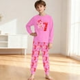 thumbnail image 2 of 67 Six Seven Letter Outfits Set For Kids Outfits Set Casual Girls 67 Doodle Print Long Sleeve Homewear Soft Two Piece Sleepwear Pink 5-6 Years, 2 of 9