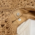 thumbnail image 3 of Bolso Hobo Mano Paja Verano Ahueca Hacia Fuera El Color Sólido para Las Mujeres, 3 of 9