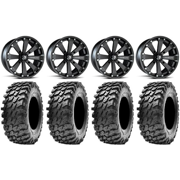 MSA Black Kore 14" UTV Wheels 28" Rampage Tires Polaris RZR XP 1000 / PRO XP / Ranger XP 900/1000