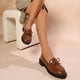 thumbnail image 4 of Xucatan Women's Patent Leather Tassel Loafers, Chunky Sole Slip-On Flat Shoes, Classic British Style Casual Shoes for Women, Plus Size Uniform Shoes Gift, 4 of 7