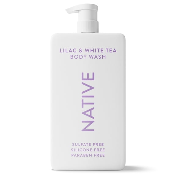 Native Body Wash, Lilac & White Tea, Sulfate Free, Naturally Derived Ingredients, 24hr Freshness, for Women & Men, 36 fl oz
