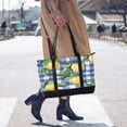 thumbnail image 4 of FORMRS Laptop Tote Bag for Women with 15.6" Computer Compartments Handbag, Blue Plaid Lemon, 4 of 7