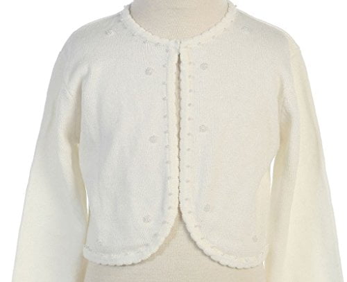 P Dreamer P Little Girls Sweater Style Knit Cotton Bolero Pearl Jacket 