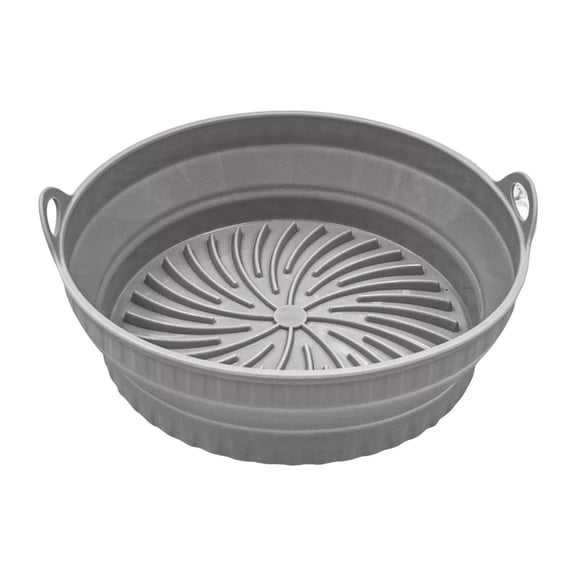 Air Fryer Silicone Liners Basket Reusable Food Grade Silicone Pot 7.87 Inch Collapsible Baking Tray with Handles for 5-7 Quart Air Fryers