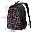 thumbnail image 5 of Balery Colorful Mushrooms in Doodle Style Print USB Charging Backpack for Men and Women - Water-Resistant, Anti-Theft Laptop Backpack with USB Port for Travel, Work, School, and College, 5 of 7