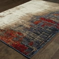 thumbnail image 4 of 6' X 9' Beige Tan Brown Blue Purple Red Orange Gold And Green Abstract Power Loom Stain Resistant Area Rug, 4 of 5