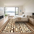 thumbnail image 3 of ODIKA 6'x9' Machine Washable Non-Slip Area Rug, Non Slip Featuring Repetitive and Striped High Traffic Rug with Pad, Brown, 890439, 3 of 8