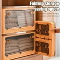 thumbnail image 4 of Storage Bins with Lids, Collapsible Storage Bins Stackable 5 Sided Door Opening Design Storage Cabinet Wardrobe Stackable Closet Organizer Foldable Box Trunk Car Organizer, 4 of 8