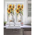 thumbnail image 2 of Window Privacy Film Yellow Sunflower Stained Glass Window Film Decorative Sun Block Window Cover Country Floral Grey Barn Wood Grain Window Clings Static Adhesive Sticker for Bathroom 19.6"x39.3", 2 of 7