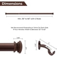 thumbnail image 6 of Deco Window 36 to 66 Inches Adjustable Curtain Rod for Windows with Endcap Finials & Bracket Set (1'' Diameter, Brown), 6 of 9