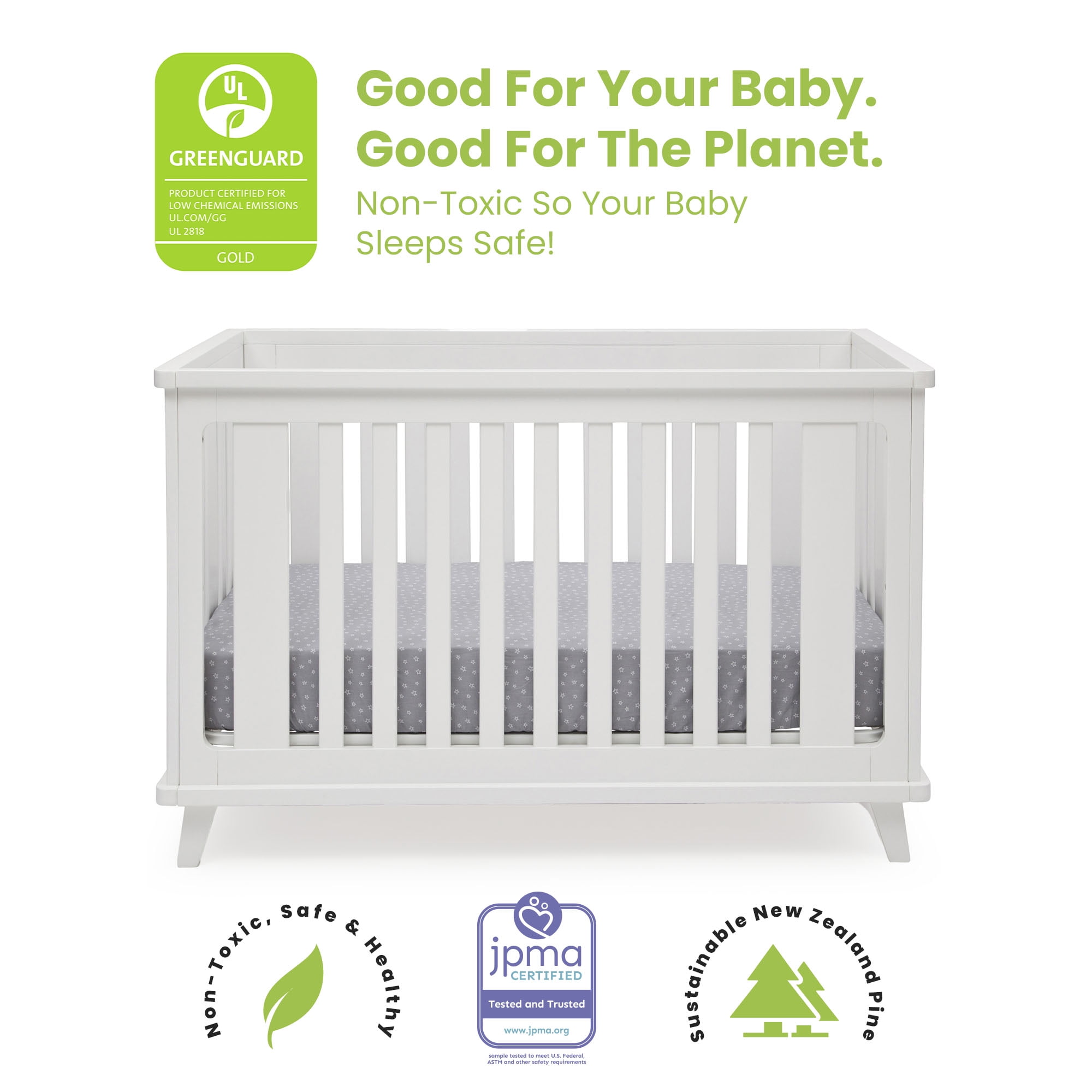 Delta Children Ava 3 in 1 Convertible Baby Crib White Walmart