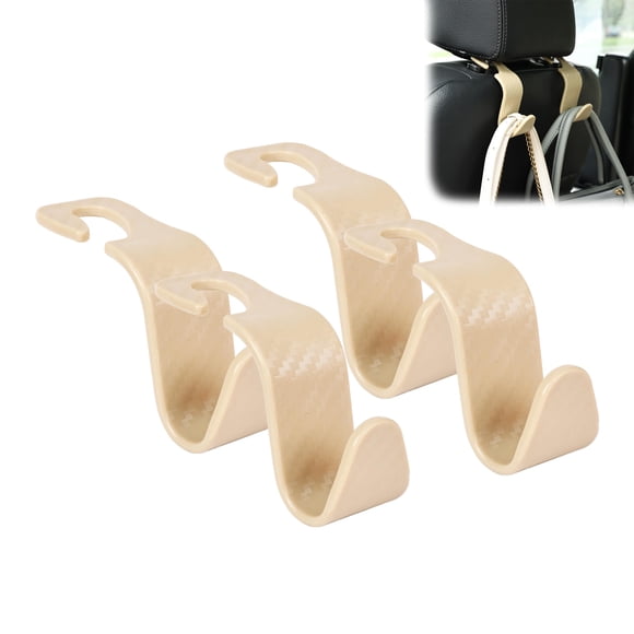 Car Seat Headrest Hook 4 Pack Hanger Storage Organizer Universal for Handbag Purse Coat fit Universal Vehicle Car Black S Type