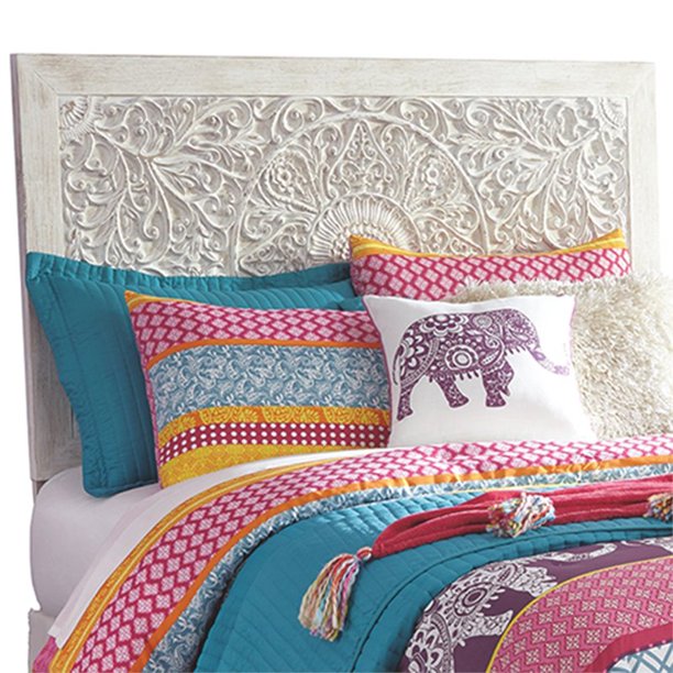 Bowery Hill Modern Wood Twin Panel Headboard in White