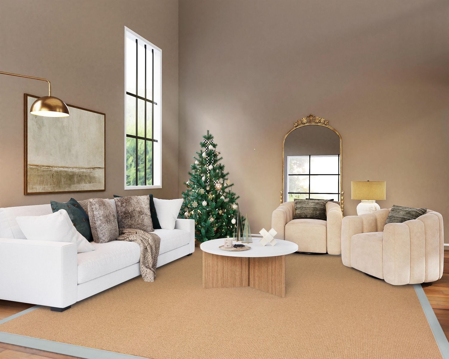 Athena Cork & Ice Blue 9'10" x 13' Area Rug