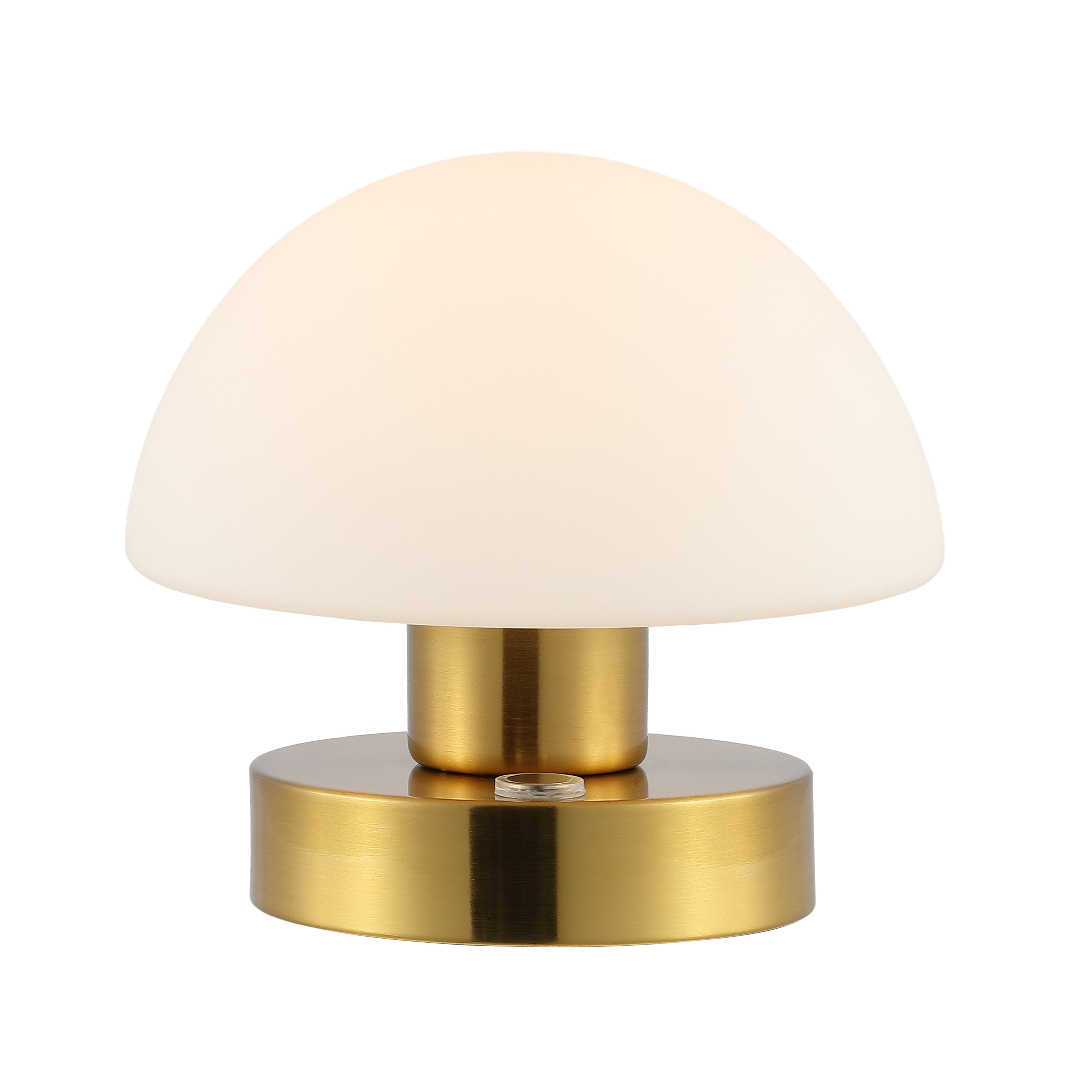 JONATHAN Y Zoe 5.75" Modern Minimalist Iron Rechargeable Integrated Portable LED Table Lamp, Brass Gold/White, JYL7113C