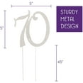 thumbnail image 4 of 70 Cake Topper for 70th Birthday or Anniversary Rhinestone Number Party Supplies Decoration (Silver), 4 of 5