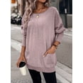 thumbnail image 4 of Letter Pattern Crew Neck Sweater, Casual Long Sleeve Loose Sweater For Spring & Fall, Women's Clothing, 4 of 4