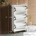 thumbnail image 4 of 51" Shoe Storage Cabinet with 3 Flip Drawers, Fluted Shoe Cabinet for Entryway, Freestanding Shoe Organizer with Adjustable Shelf, Narrow Hidden Shoe Rack for Front Door Entrance Hallway, 4 of 9