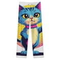 thumbnail image 4 of Cute Cat Holding Mouse Winter Female Pants Flannel High Waist Women Pants Lady Warm Straight Leg Plush Trousers, 4 of 7