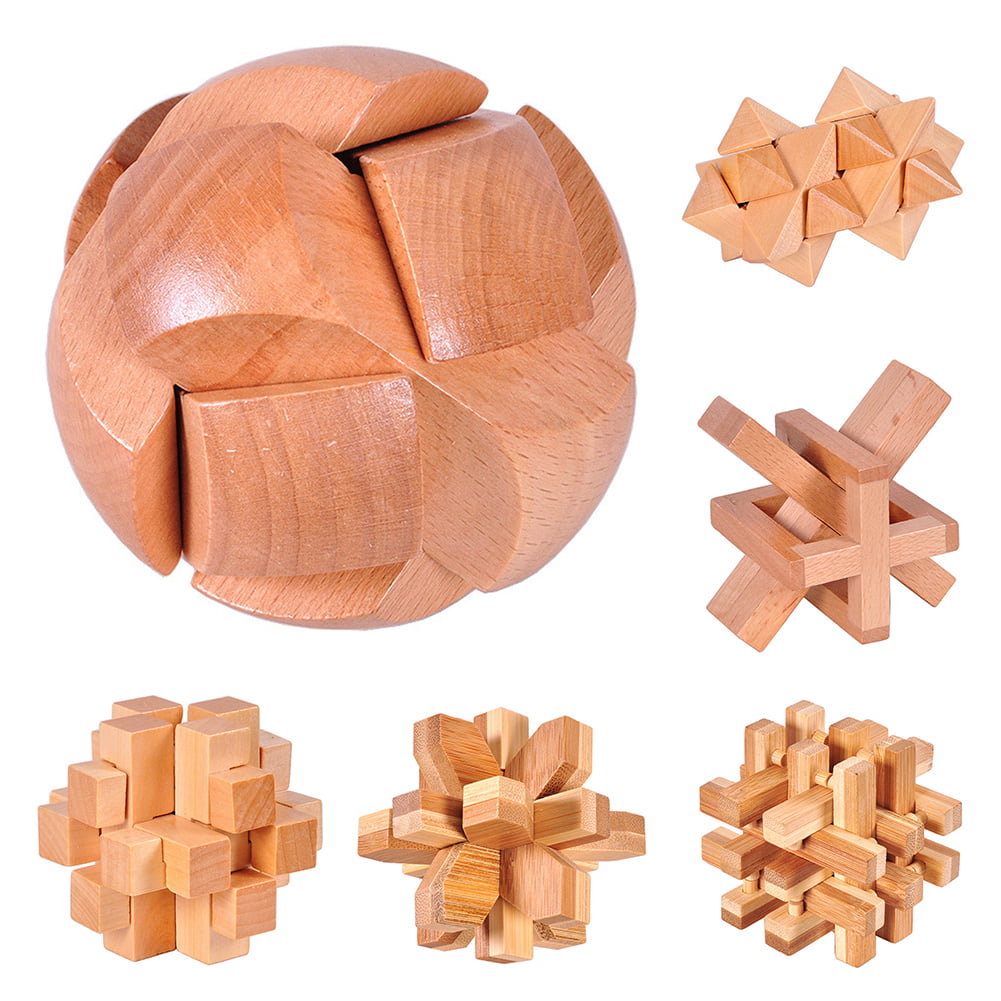 Lock Kong Ming Toy Wooden Puzzle Brain Teaser Toys Kids Luban Intelligence New 