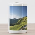 thumbnail image 3 of Polish Ceramic Toothbrush Holder, Peaks in Tatra Mountain Slovak Polish Border, Decorative Versatile Countertop for Bathroom, 4.5" X 2.7", Azure Blue Olive Green, 3 of 4